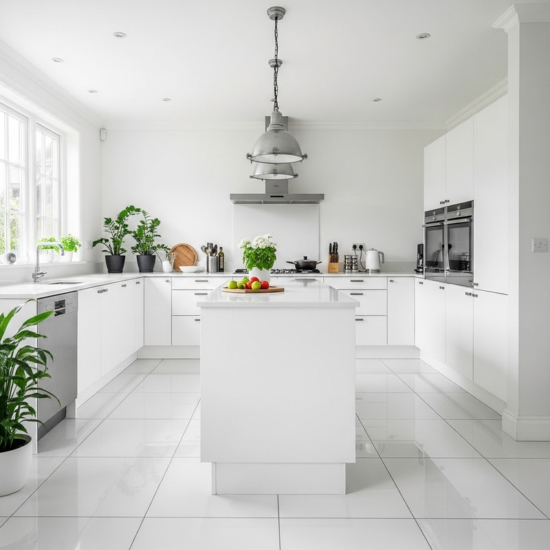 Elegant White Kitchen Design | Modern & Spacious Elegant White Kitchen Design | Modern & Spacious