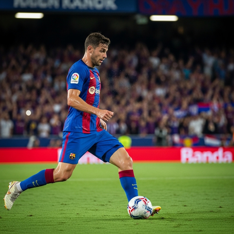 Messi: Agile Soccer Player in Blue and Red Jersey Demonstrating Speed Messi: Agile Soccer Player in Blue and Red Jersey Demonstrating Speed