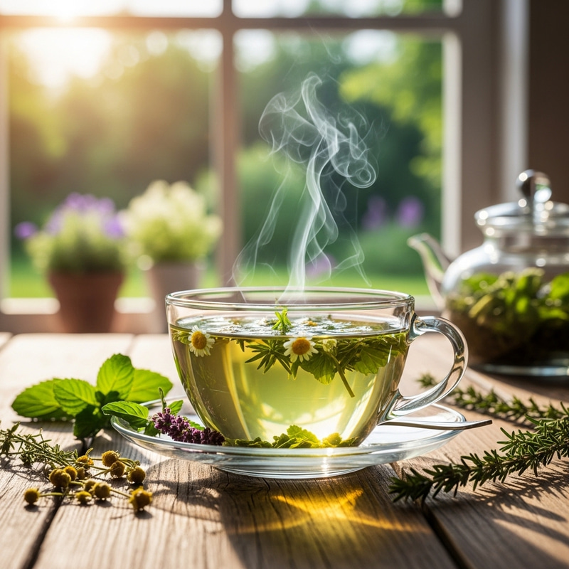 Crystal Clear Herbal Tea | Serene Moment Captured
