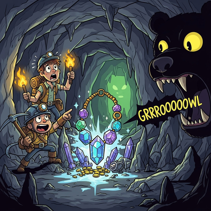 Animated Drawing: Unveiling Glittering Treasure in Cave