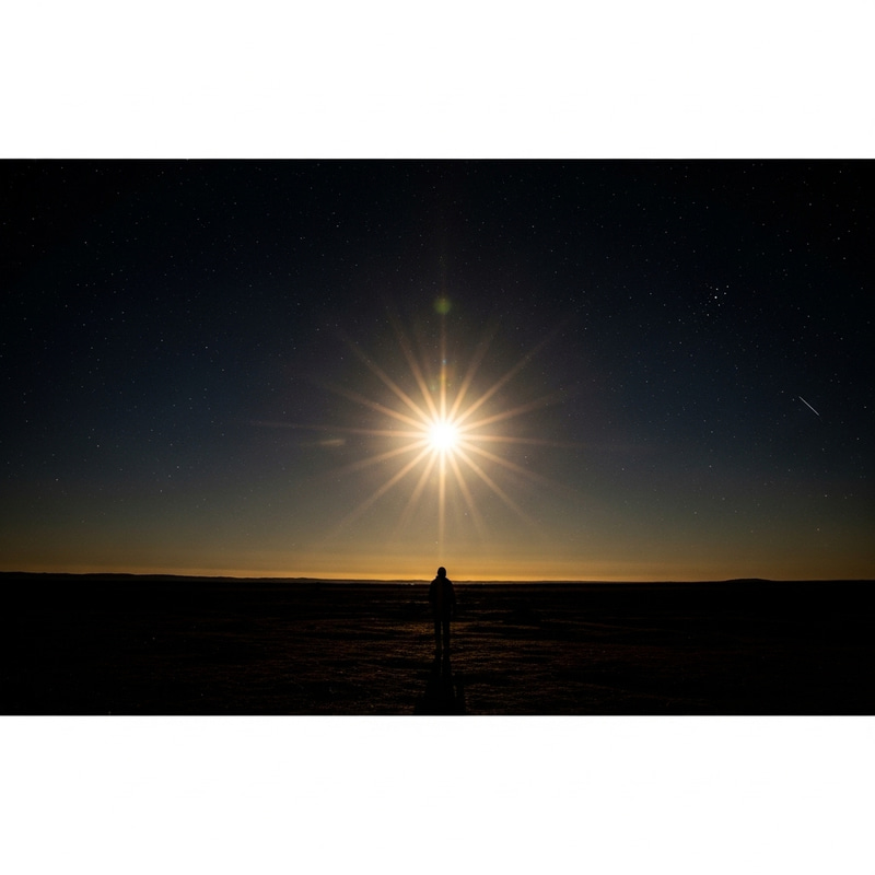 Dark Night Sky with Radiant Sun | Ethereal Art Scene