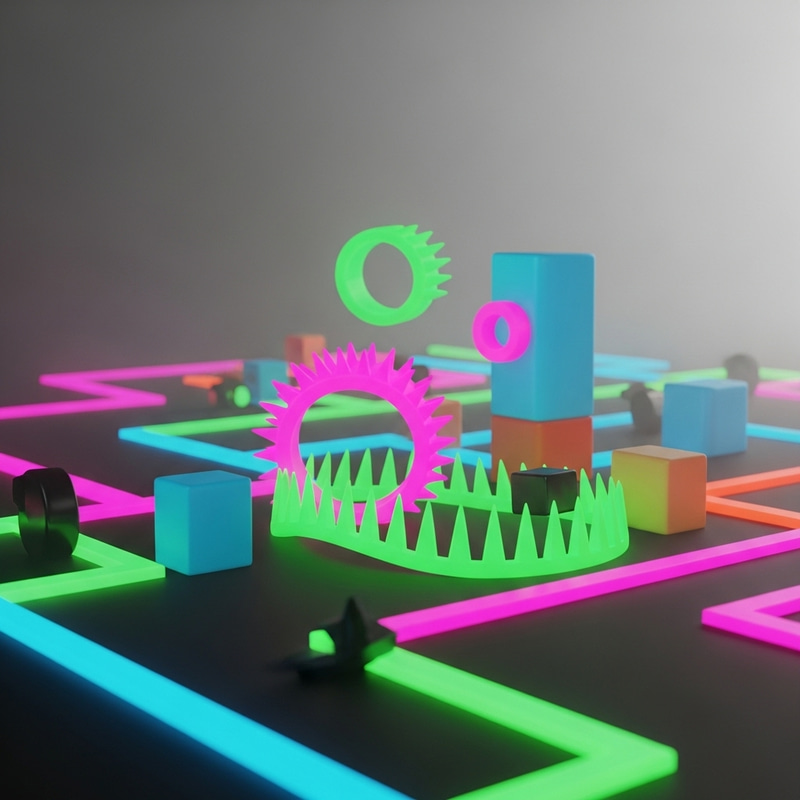 Neon Surreal Trap Scene: Minimalist Touch Neon Surreal Trap Scene: Minimalist Touch