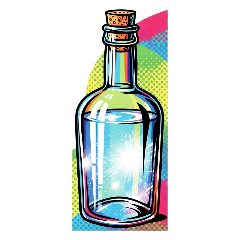 Vibrant Spirit Bottle Pop Art Design Vibrant Spirit Bottle Pop Art Design