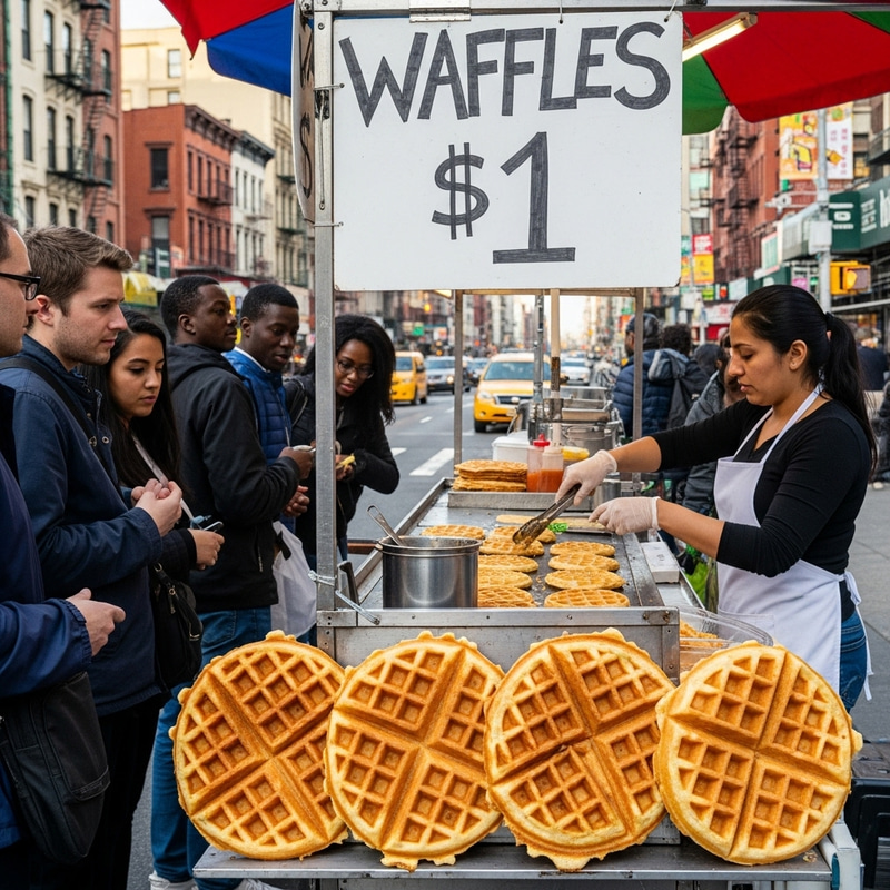 Delicious $1 Waffles at City Street Cart Delicious $1 Waffles at City Street Cart