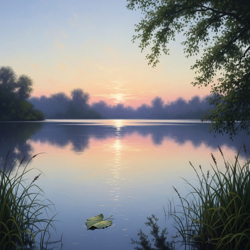 Tranquil Sunset Lake Impressions | Serenity Art Tranquil Sunset Lake Impressions | Serenity Art