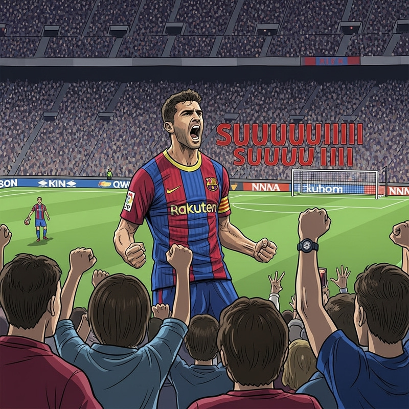 Messi's 'Suuiiii' Celebration at Camp Nou Messi's 'Suuiiii' Celebration at Camp Nou