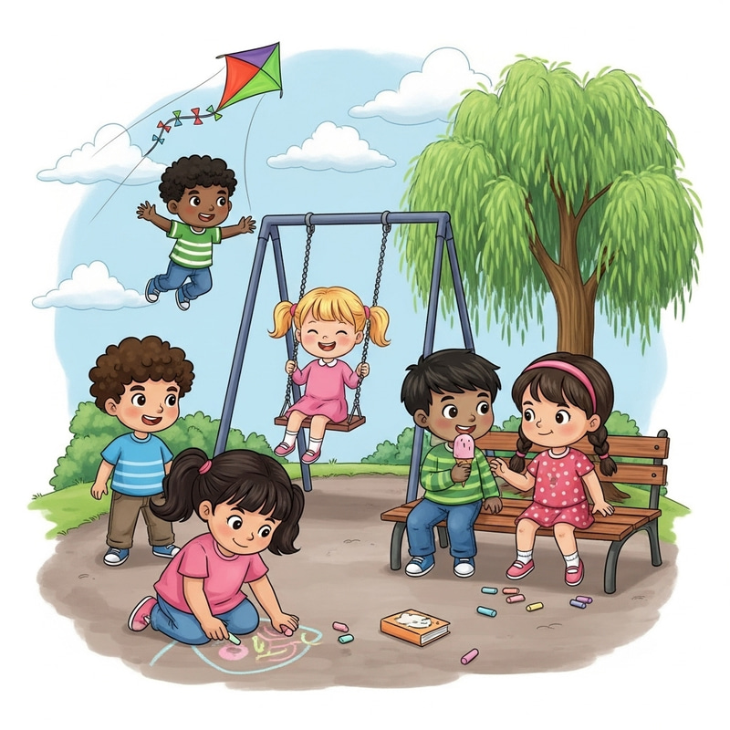 Cherished Childhood Moments | Diverse Kids Enjoying Playtime Outdoors