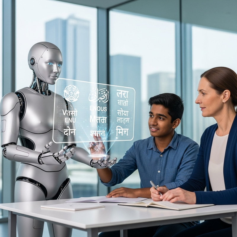 Futuristic Android Language Learning Experience Futuristic Android Language Learning Experience