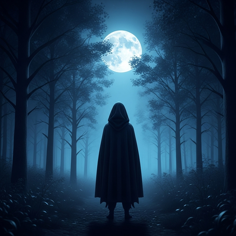 Enigmatic Figure in Enchanted Forest | Tranquil Solitude Enigmatic Figure in Enchanted Forest | Tranquil Solitude