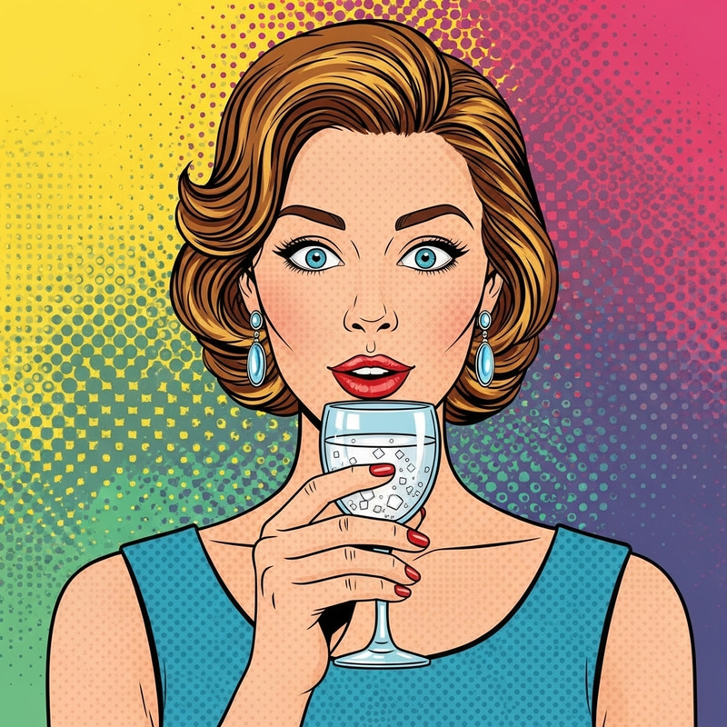 Beautiful Pop Art Woman With Vodka Glass Beautiful Pop Art Woman With Vodka Glass