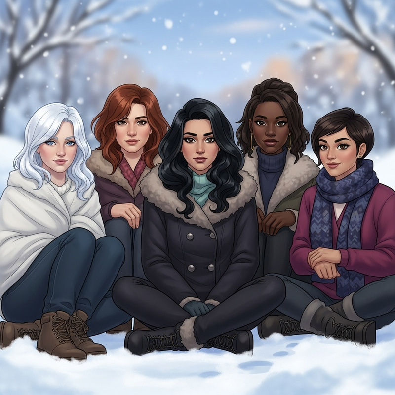 Stylish Winter Women with Various Hair Colors Stylish Winter Women with Various Hair Colors