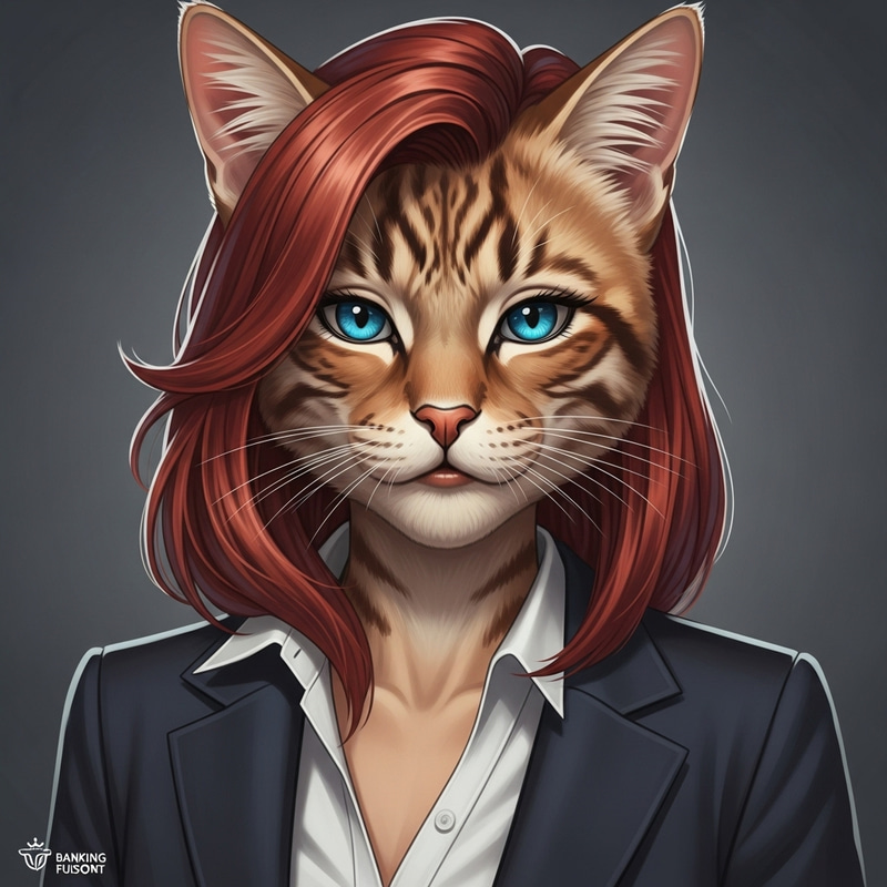 Ultra Realistic Cat-Human Banking Professional Art Ultra Realistic Cat-Human Banking Professional Art