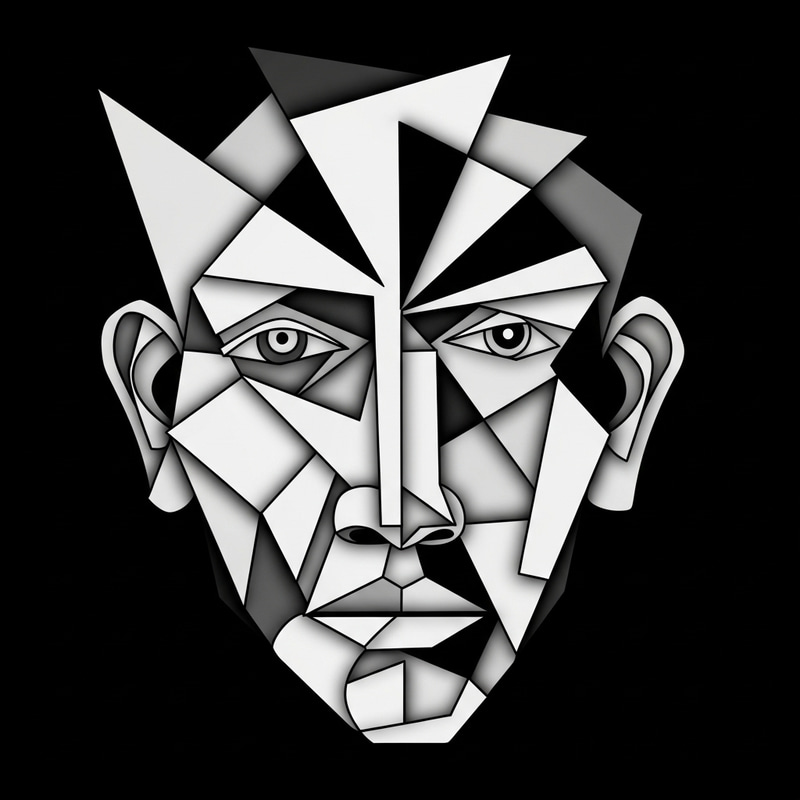 Cubist-Inspired Abstract Face Art Print Cubist-Inspired Abstract Face Art Print