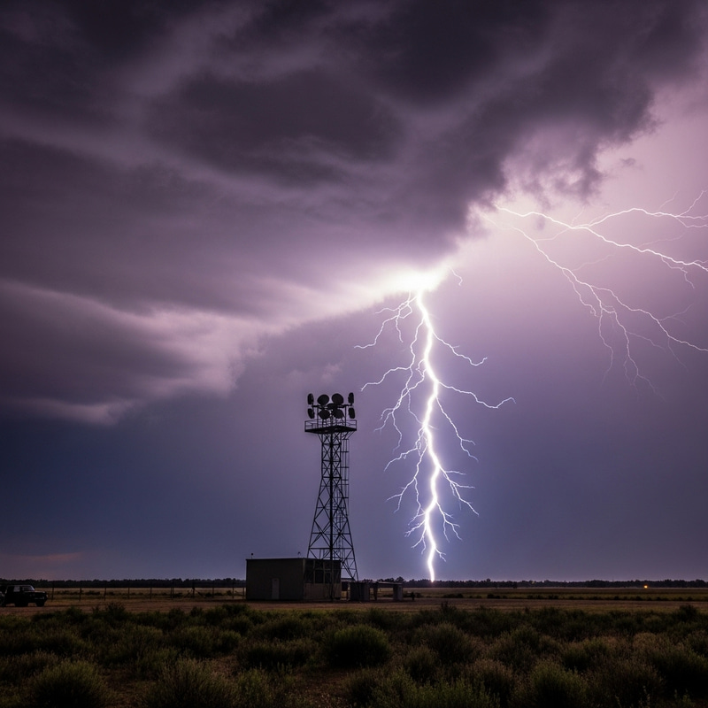 Lightning Strike: Spectacular Scene of Nature's Fury on Renewable Power Generator Lightning Strike: Spectacular Scene of Nature's Fury on Renewable Power Generator