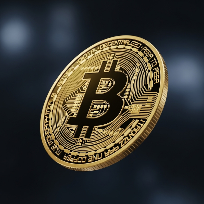 Golden Bitcoin Coin - Digital Currency Symbol