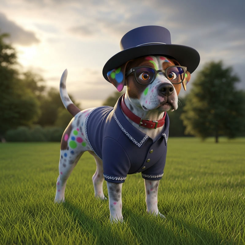 Adog with Vibrant Colored Spots | Playful Nature Adog with Vibrant Colored Spots | Playful Nature