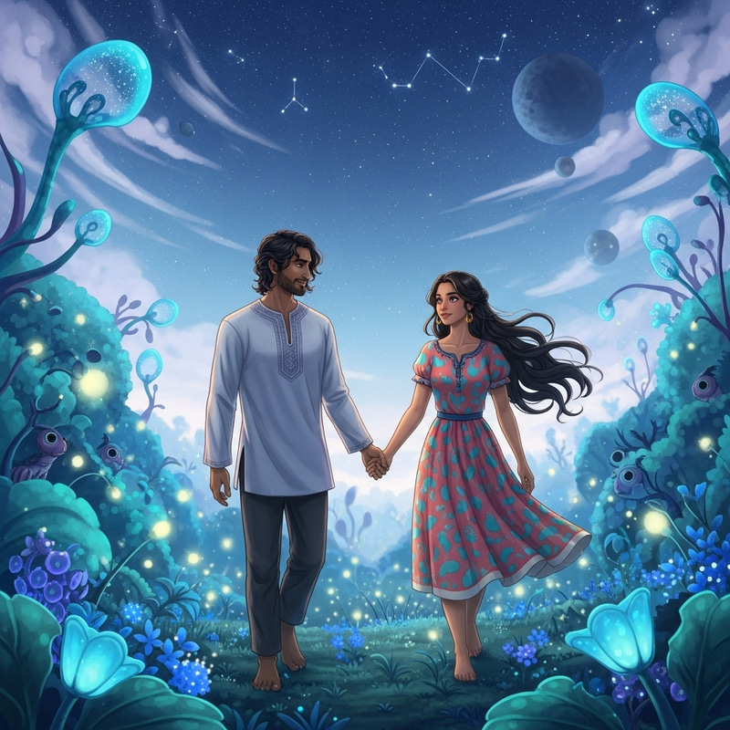 Enchanting Couple in a Lovely Otherworldly Setting Enchanting Couple in a Lovely Otherworldly Setting