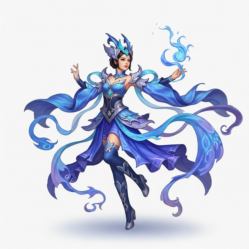 Breathtaking Fantasy Girl in Blue Costume Breathtaking Fantasy Girl in Blue Costume