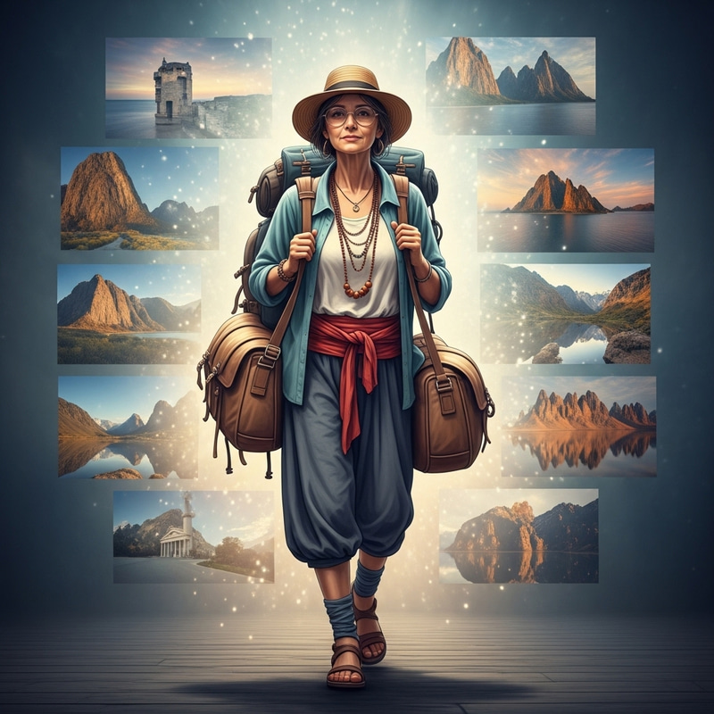 Exotic Travel: Free-Spirited Woman's Journey to Distant Lands