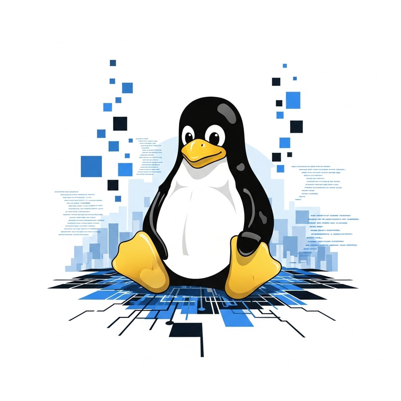 Vector Art of Linux Penguin Mascot Vector Art of Linux Penguin Mascot