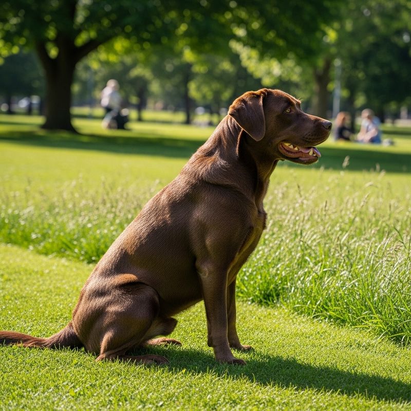 Adorable Labrador Retriever in Sunny Park Adorable Labrador Retriever in Sunny Park
