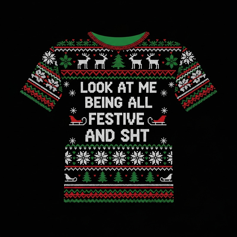 Festive Ugly Christmas Sweater Vector Illustration Art Festive Ugly Christmas Sweater Vector Illustration Art