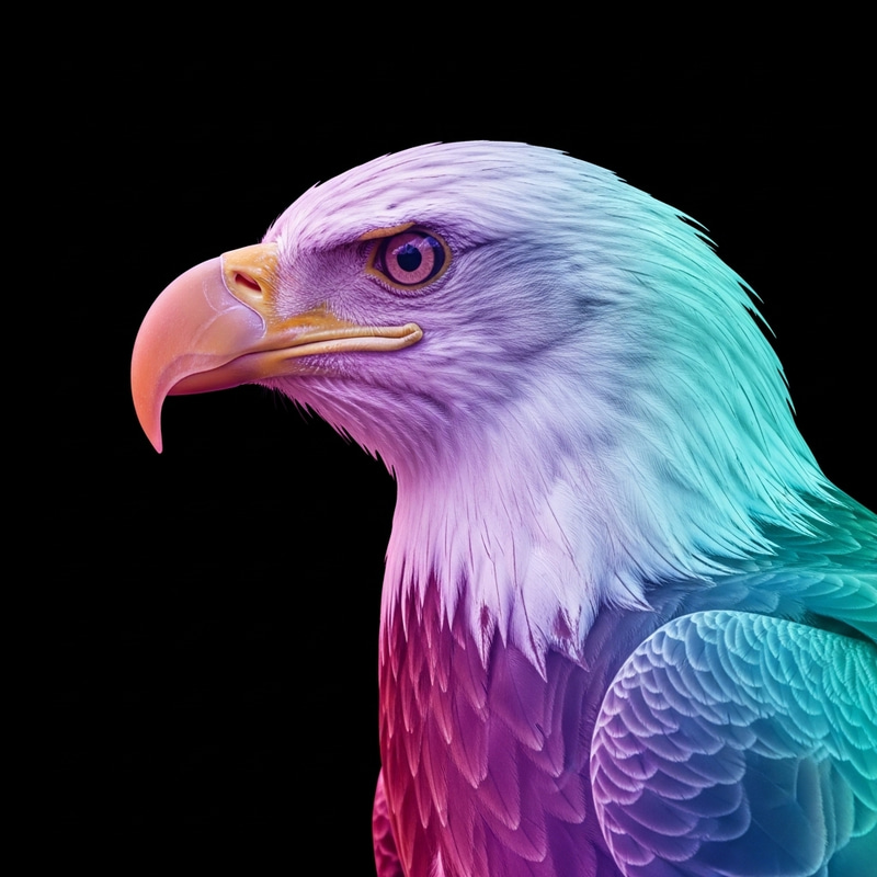 Realistic Fading Colors Eagle Artwork | Left Profile View Realistic Fading Colors Eagle Artwork | Left Profile View