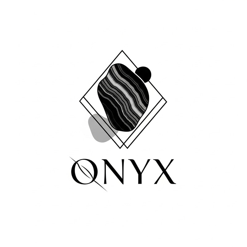 Modern Onyx Logo Design | Striking Black & Grey Palette