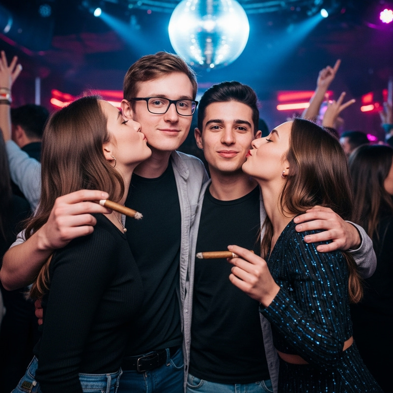 Sheldon and Leonard Kiss Girls in Club with Blunts | Vibrant Nightlife Sheldon and Leonard Kiss Girls in Club with Blunts | Vibrant Nightlife