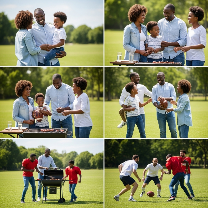 Captivating Black Family Day at the Park - BBQ & Football Fun Captivating Black Family Day at the Park - BBQ & Football Fun