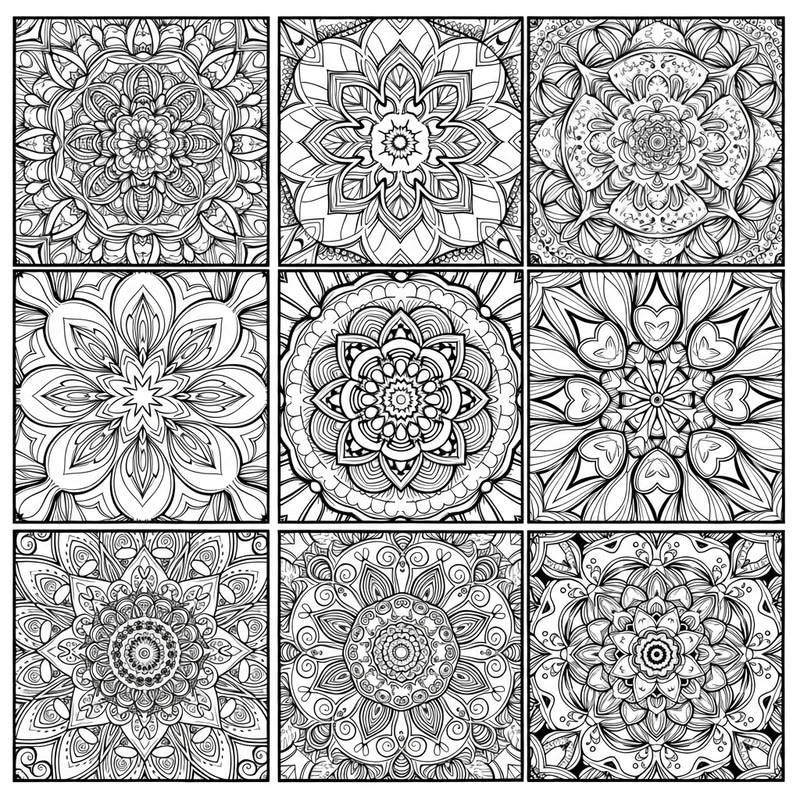 Intricate Mandala Coloring Pages for Relaxation and Mindfulness Intricate Mandala Coloring Pages for Relaxation and Mindfulness