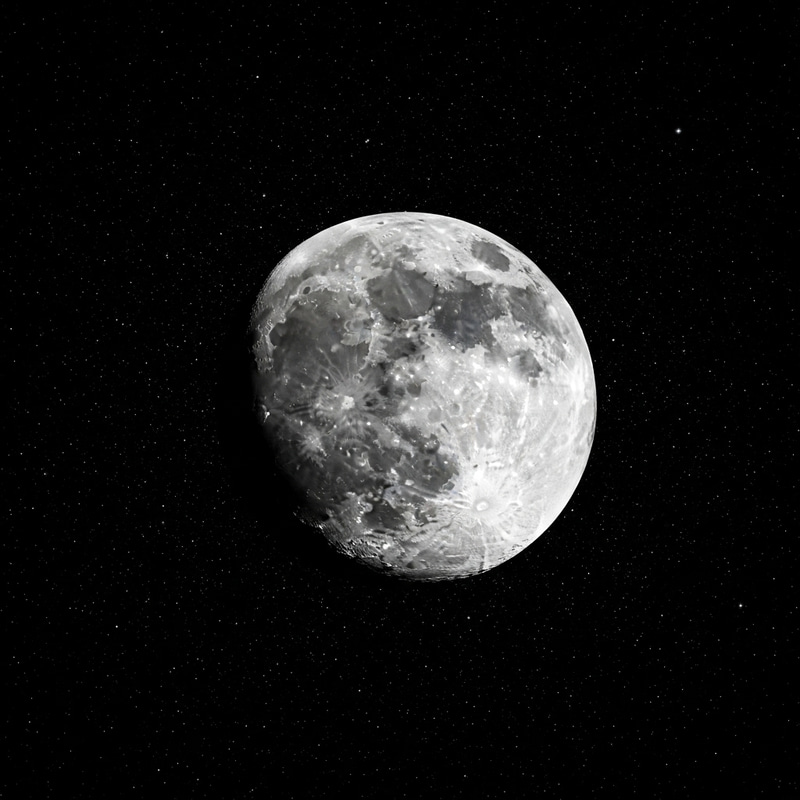 Contemporary Art of Moon in Night Sky