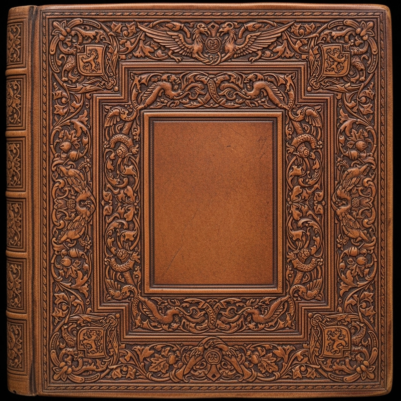 Intricate Medieval Book Cover Design