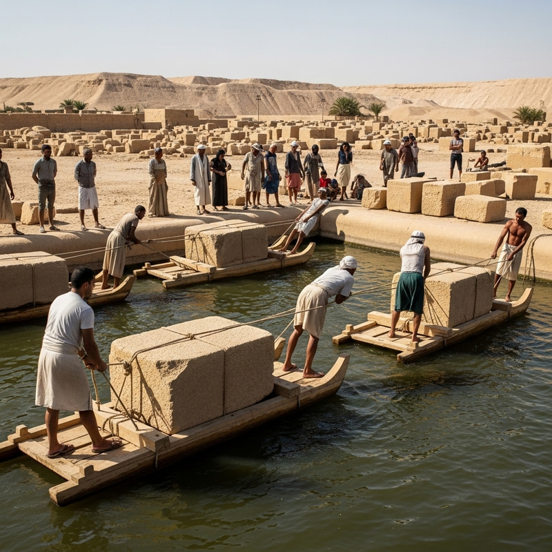 Ancient Egyptians: Transporting Stone Blocks with Water