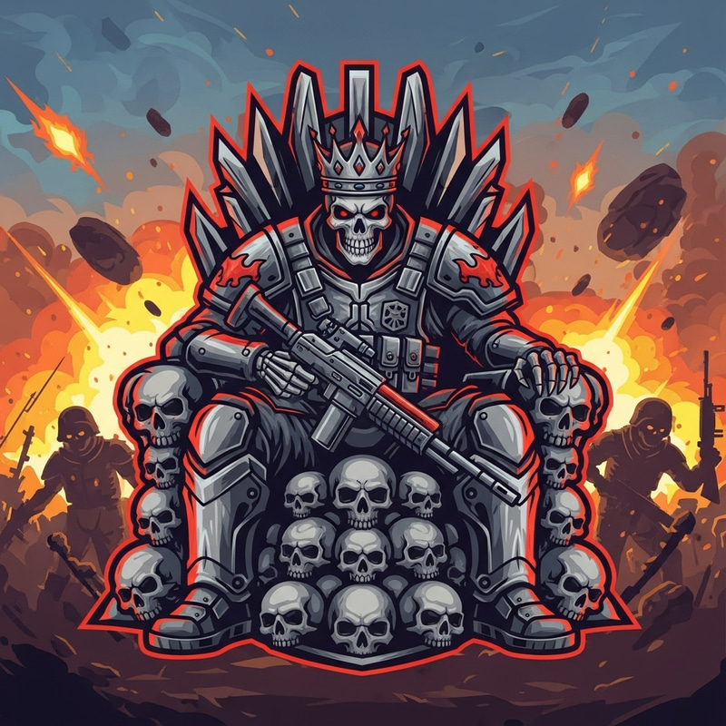 Epic Esports Logo: King Skeleton Soldier Throne Epic Esports Logo: King Skeleton Soldier Throne