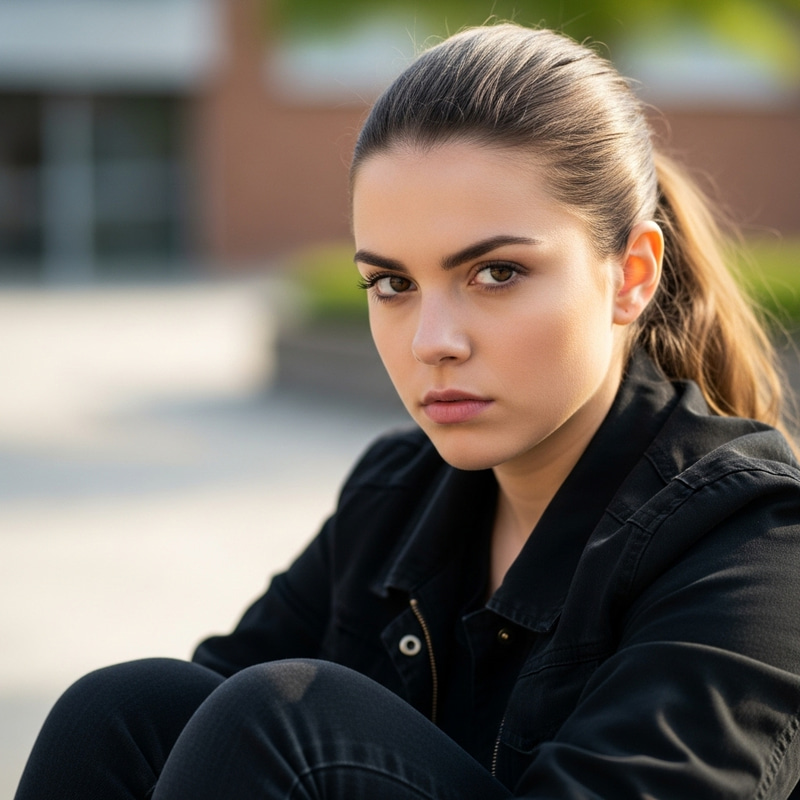 Realistic Portrait of a Young University Student Realistic Portrait of a Young University Student