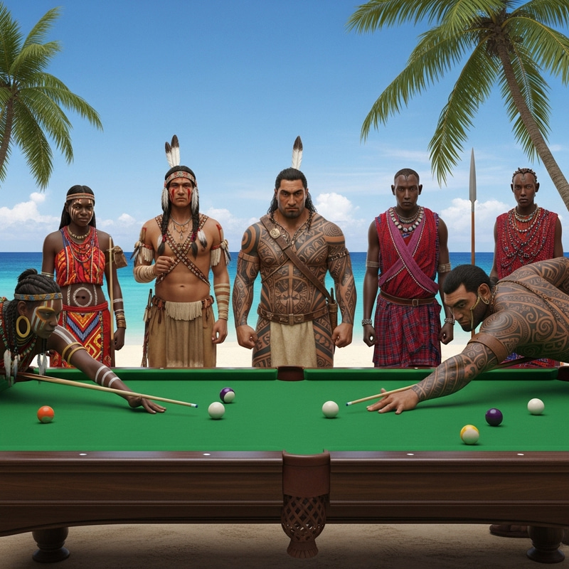 Island Warriors Enjoy Billiards Game