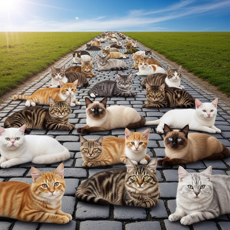 Cats Paving the Way Under the Sun