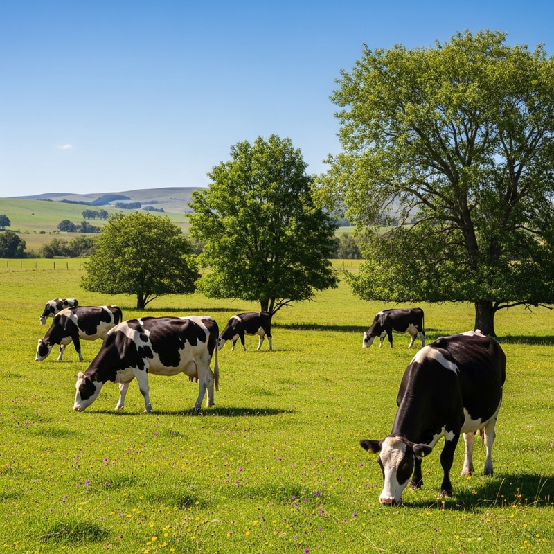 Dairy Cows Grazing in South Africa's Lush Grasslands Dairy Cows Grazing in South Africa's Lush Grasslands