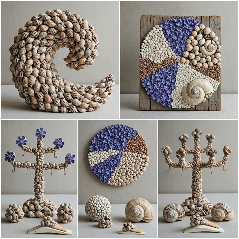 Eye-Catching Decorative Pieces from Periwinkle and Snail Shells Eye-Catching Decorative Pieces from Periwinkle and Snail Shells