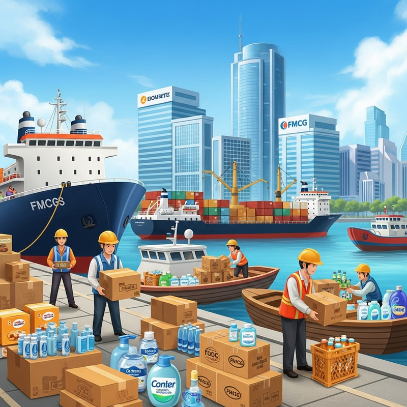 Vessels and FMCG Hub - A Port Scene Vessels and FMCG Hub - A Port Scene