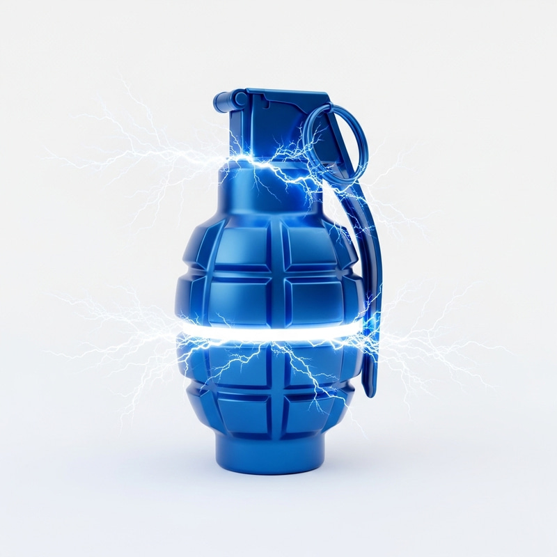 Fantastic Blue Grenade Emitting Electricity