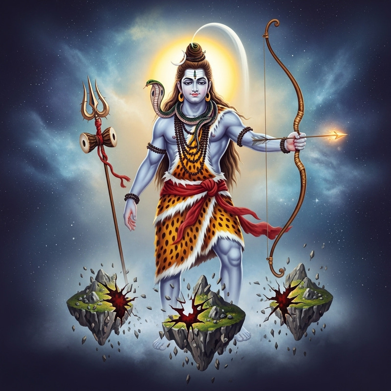 Lord Shiva Cosmic Destruction with Serpent Lord Shiva Cosmic Destruction with Serpent