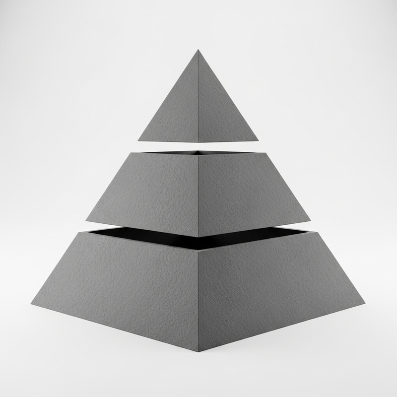 3-Dimensional Pyramid Divided | Geometric Structure Visualization 3-Dimensional Pyramid Divided | Geometric Structure Visualization
