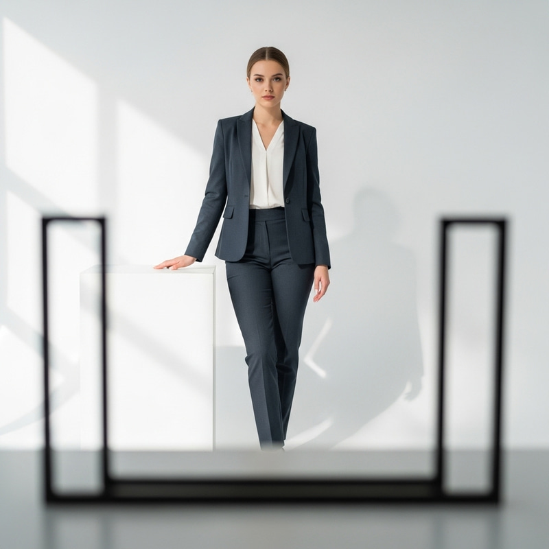 Elegant Business Suit Photoshoot in White Studio Elegant Business Suit Photoshoot in White Studio