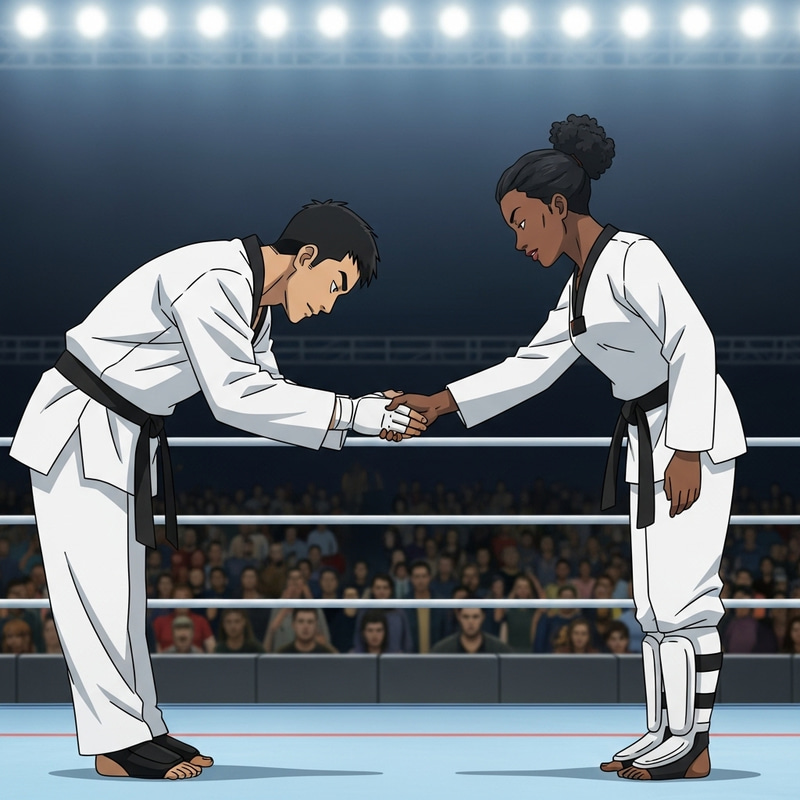 Respectful Taekwondo Match Moment | POV Anime Scene Respectful Taekwondo Match Moment | POV Anime Scene