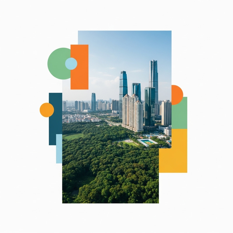 Vibrant Nature-Inspired Urban Development Collage Vibrant Nature-Inspired Urban Development Collage