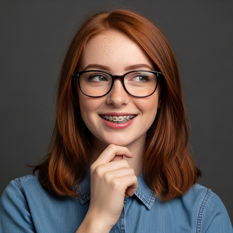 Unique British Teenage Ginger with Glasses and Braces Unique British Teenage Ginger with Glasses and Braces