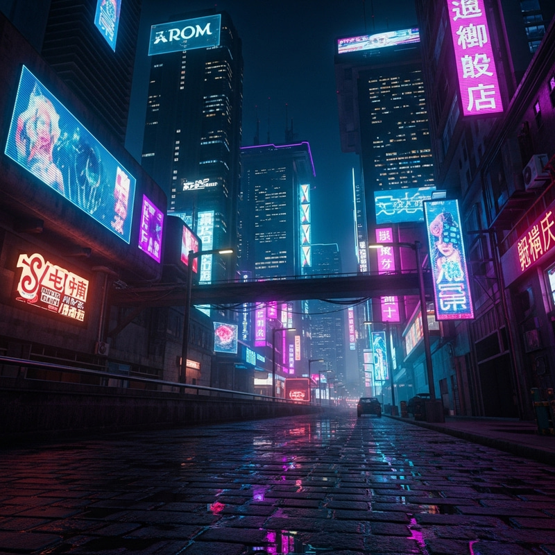 Neon Cyberpunk Cityscape | Dynamic Angles and Energy Neon Cyberpunk Cityscape | Dynamic Angles and Energy
