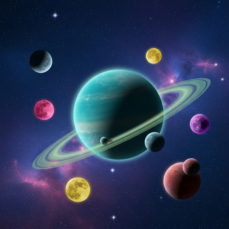 Create Another Version of this Image - Celestial Scenery with Colorful Planets Create Another Version of this Image - Celestial Scenery with Colorful Planets